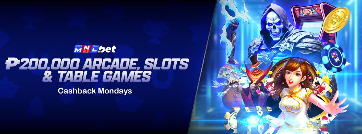 Arcade, Slots & Table Games ₱200,000 Monday Cashback